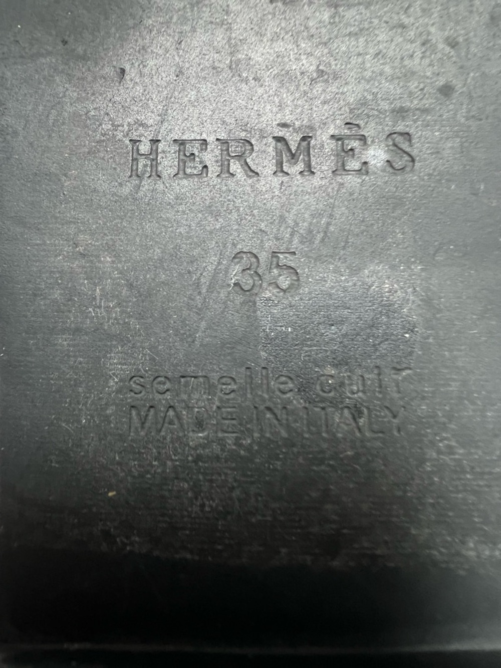 Hermès Black Leather Slide Sandals with H-Cut Straps Size 5 - Picture 9 of 12
